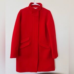 J. Crew Vibrant Red Wool Pea Coat